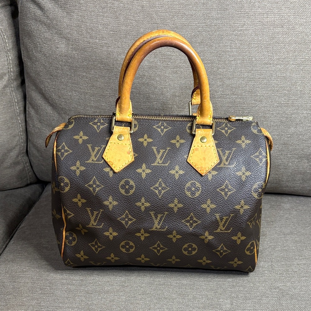 Louis Vuitton Speedy 25 Monogram Canvas Boston Satchel Handbag Vintage Authentic - Picture 4 of 17